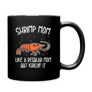 Meeresfrüchte-Garnelen-Design für eine Shrimp-Mama - Tasse einfarbig - Schwarz - Rechts