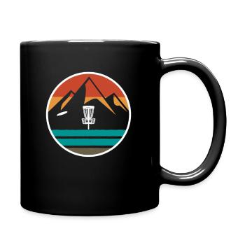 Vintage Retro Disc Golf Geschenk - Tasse einfarbig - Schwarz - Rechts
