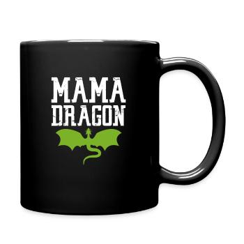 Drache Mutter - Tasse einfarbig - Schwarz - Rechts