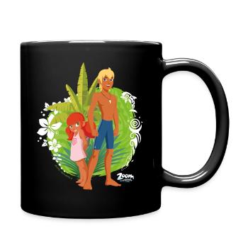Zoom Der Weiße Delfin Yann & Marina - Tasse einfarbig - Schwarz - Rechts