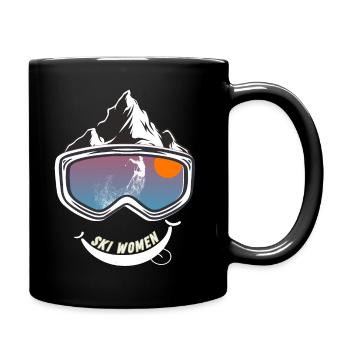 Ski Winterdesign/ Ski Women - Tasse einfarbig - Schwarz - Rechts