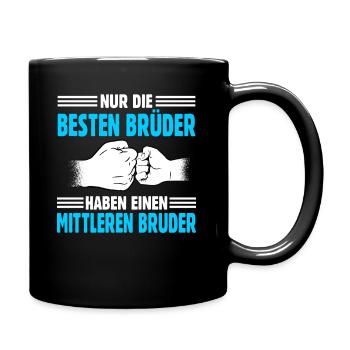 Brüder Mittlerer Bruder - Tasse einfarbig - Schwarz - Rechts