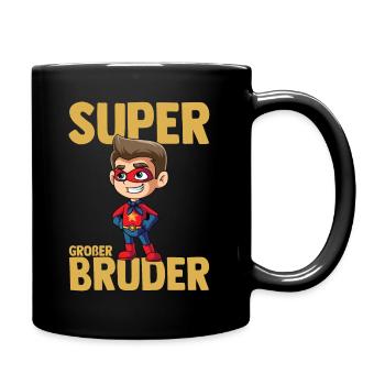 Super Großer Bruder Superheld Junge - Tasse einfarbig - Schwarz - Rechts