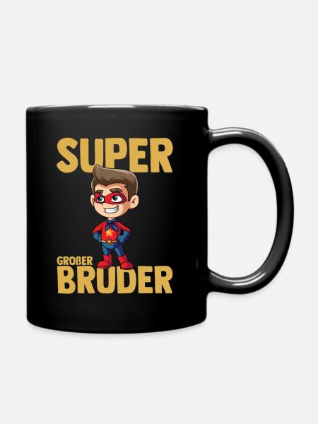 Super Großer Bruder Superheld Junge - Tasse einfarbig - Schwarz