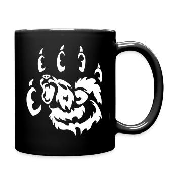 Bär Bärentatze Tatze Eisbär - Tasse einfarbig - Schwarz - Rechts