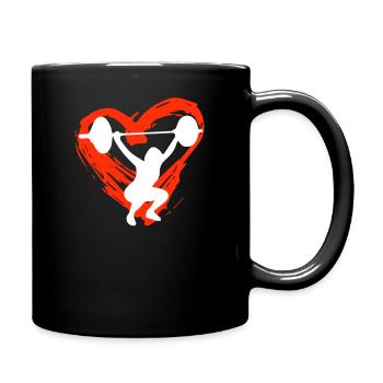 A Heart For Weight Lifting - Full Colour Mug - black - Right