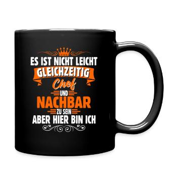 Nachbar - Tasse einfarbig - Schwarz - Rechts