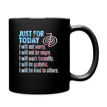 Reiki Energie shirt für Reiki Meister - Tasse einfarbig - Schwarz - Rechts