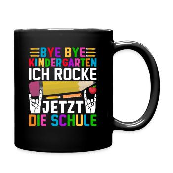Einschulung Schule Kindergarten - Tasse einfarbig - Schwarz - Rechts