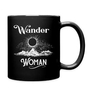 Wander Woman Berg Wandern Design für Damen - Tasse einfarbig - Schwarz - Rechts