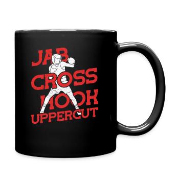 Jab Cross Hook Uppercut Boxes - Full Colour Mug - black - Right
