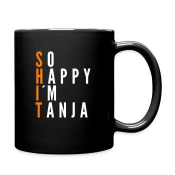 Tellement heureux que je sois Tanja Nom Drôle Dicton - Mug uni - noir - Droite