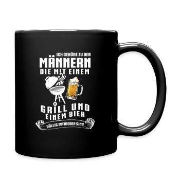 Grillen Bier Grill - Tasse einfarbig - Schwarz - Rechts