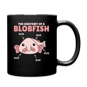 Blobfish Explanation Anatomy of an Blobfish - Full Colour Mug - black - Right