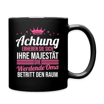 Werdende Oma - Tasse einfarbig - Schwarz - Rechts