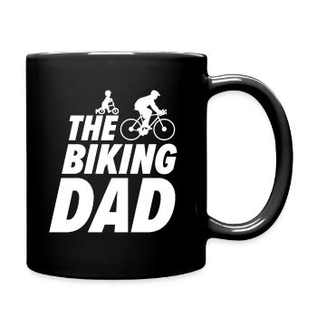 The Biking Dad Papa Bicycle Baby Father with Child - Full Colour Mug - black - Right