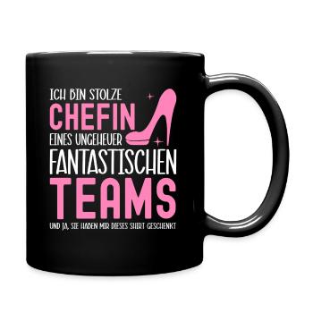 Ich Bin Stolze Chefin Eines Ungeheuer - Tasse einfarbig - Schwarz - Rechts