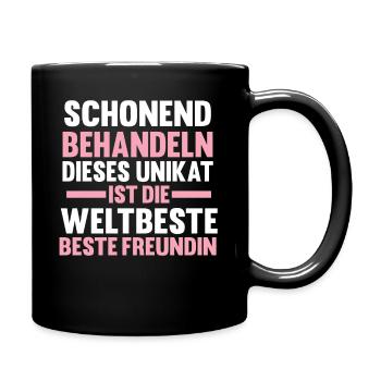 Beste Freundin - Tasse einfarbig - Schwarz - Rechts