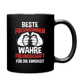 Beste Freundin - Tasse einfarbig - Schwarz - Rechts