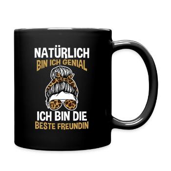 Beste Freundin - Tasse einfarbig - Schwarz - Rechts