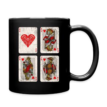 Verblasster Tag der Toten Spielkarten Skelett - Tasse einfarbig - Schwarz - Rechts