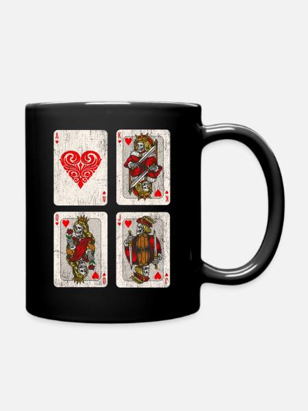 Verblasster Tag der Toten Spielkarten Skelett - Tasse einfarbig - Schwarz