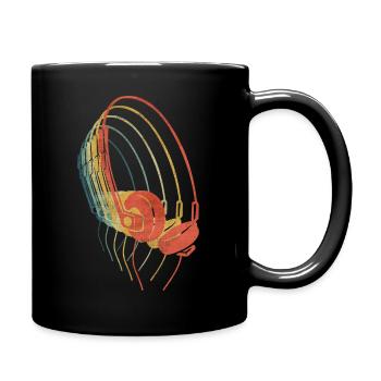 Kopfhörer Retro Retro Vintage Farbe - Tasse einfarbig - Schwarz - Rechts
