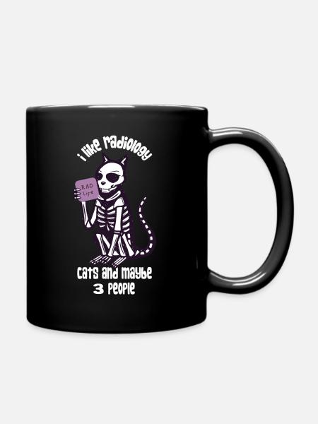 X-Ray Cat Rad Tech Art - Full Colour Mug - black
