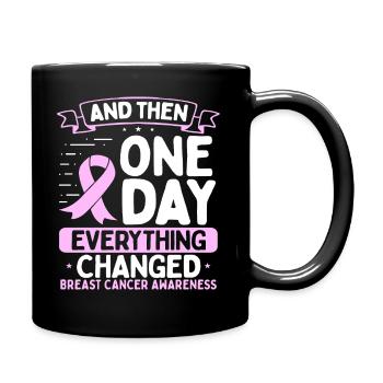 Breast Cancer Awareness Ribbon Changed - Full Colour Mug - black - Right