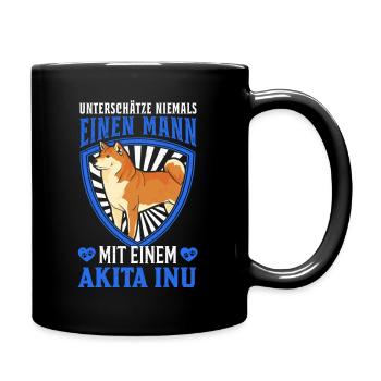 Akita Inu Mann - Tasse einfarbig - Schwarz - Rechts