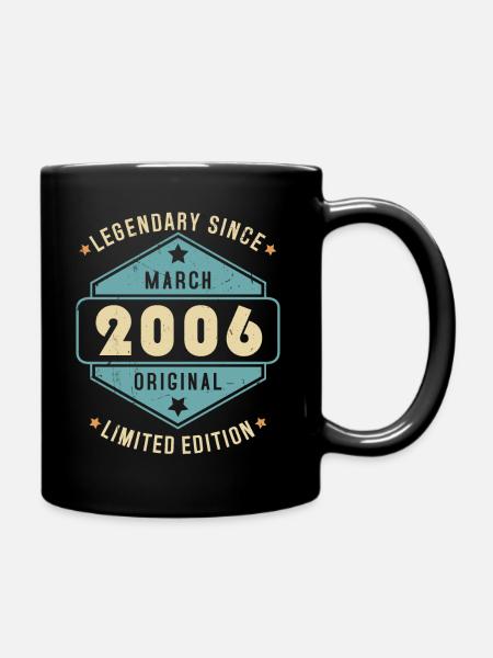 March 2006 Vintage Jahrgang Retro Geburtstag - Tasse einfarbig - Schwarz