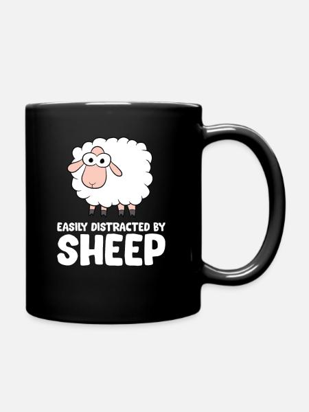 Facilement distrait par les moutons - Mug uni - noir