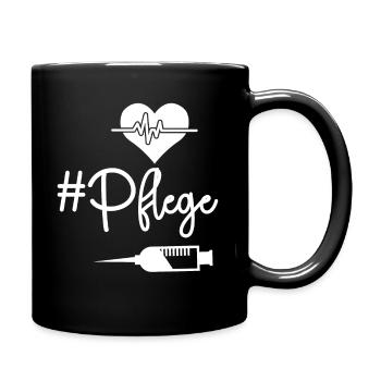 Pflege - Tasse einfarbig - Schwarz - Rechts