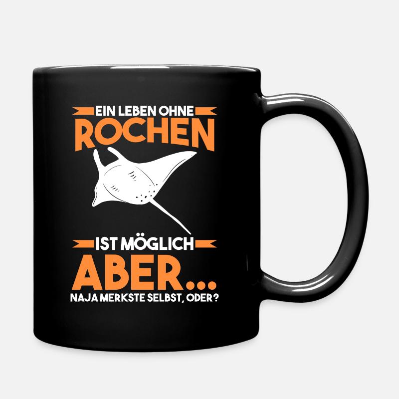 Rochen Mantarochen - Tasse einfarbig - Schwarz