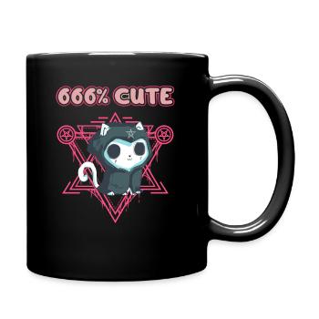666% Cute kawaii Satanic Goth - Tasse einfarbig - Schwarz - Rechts