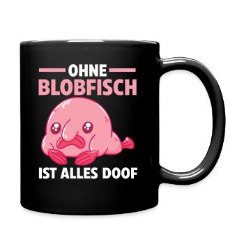 Blobfisch - Tasse einfarbig - Schwarz - Rechts