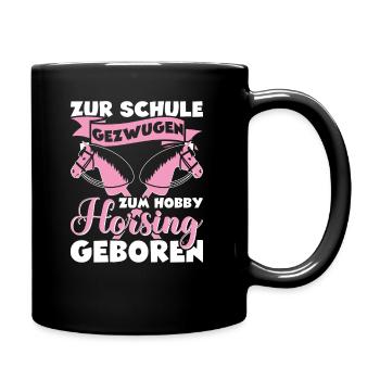 Mädchen Hobby Horsing Steckenpferd - Tasse einfarbig - Schwarz - Rechts