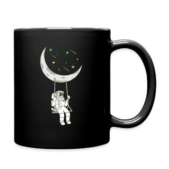 Weltraum - Tasse einfarbig - Schwarz - Rechts