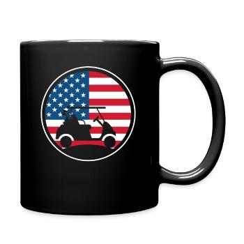 Golf Golfspieler Golfen Golfer - Tasse einfarbig - Schwarz - Rechts