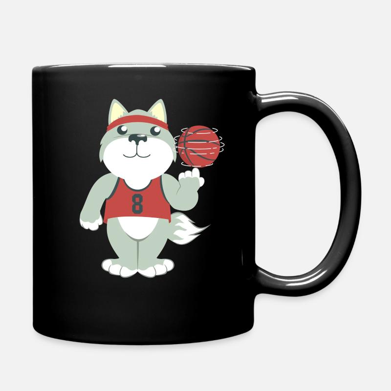 Basketball Wolf - Tasse einfarbig - Schwarz