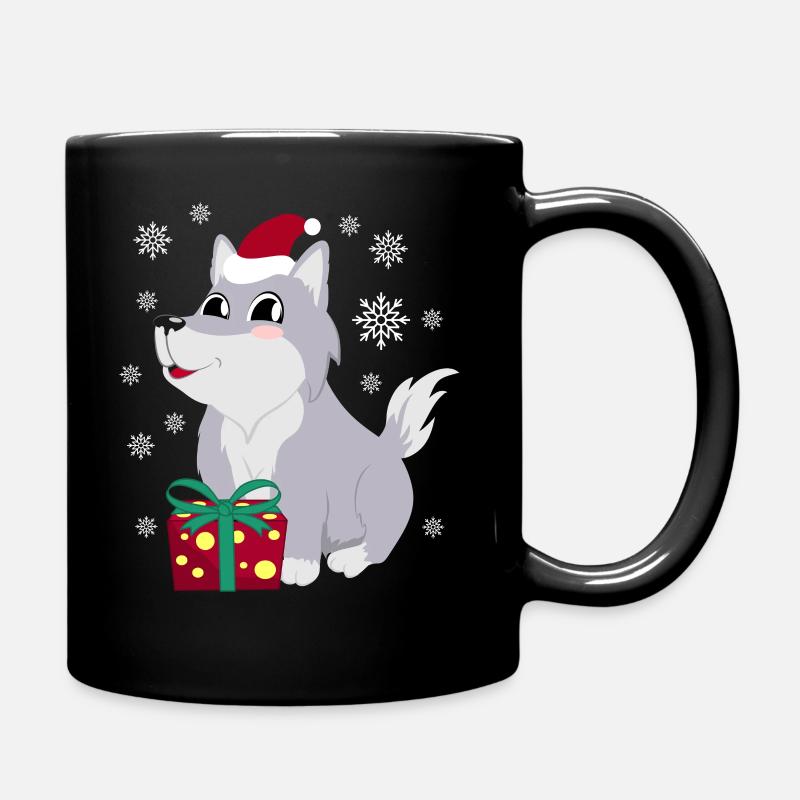 Loup du Père Noël - Mug uni - noir