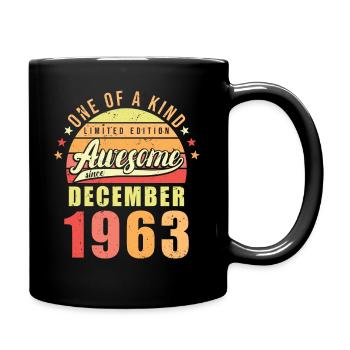 Geburtstag Dezember 1963 - Tasse einfarbig - Schwarz - Rechts