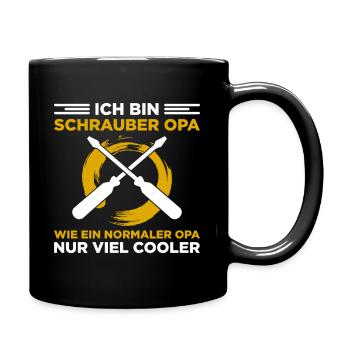 Cooler Schrauber Opa - Tasse einfarbig - Schwarz - Rechts