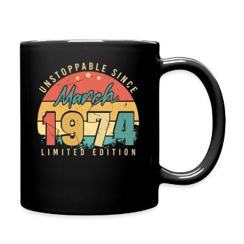 März 1974 Retro Nicht Zu Stoppen - Tasse einfarbig - Schwarz - Rechts