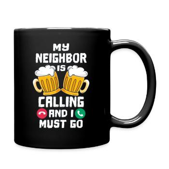 Drinking with the neighbors - Full Colour Mug - black - Right