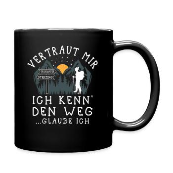 Alpenüberquerung Tegernsee Sterzing Pilgerweg - Tasse einfarbig - Schwarz - Rechts
