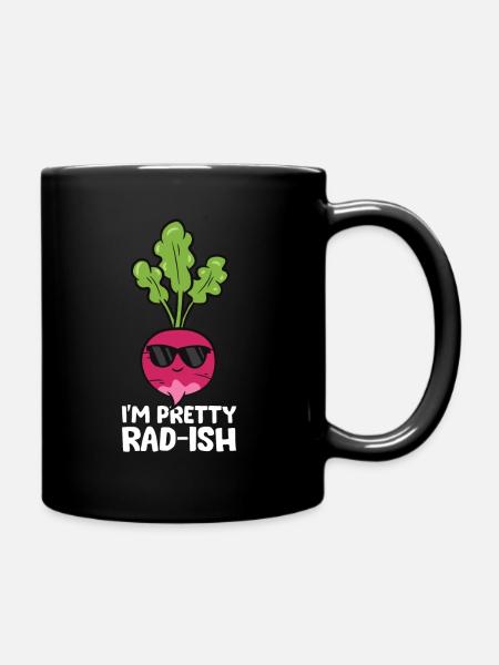 Je suis un joli jeu de mots de légumes radis - Mug uni - noir