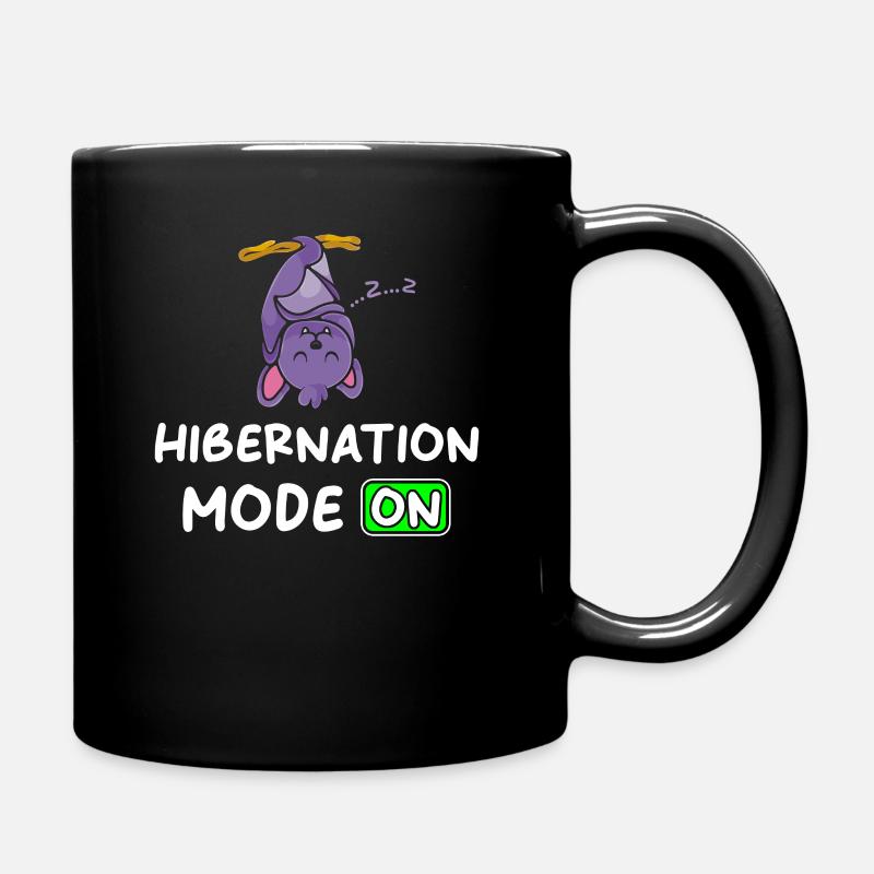 Winterschlaf Modus An mit Fledermaus - Tasse einfarbig - Schwarz