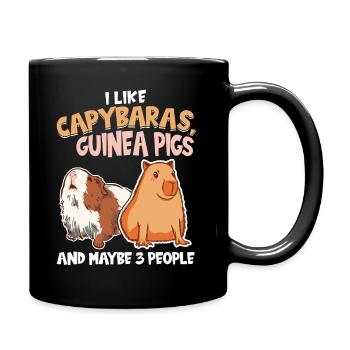 I like capybaras and guinea pigs - Full Colour Mug - black - Right