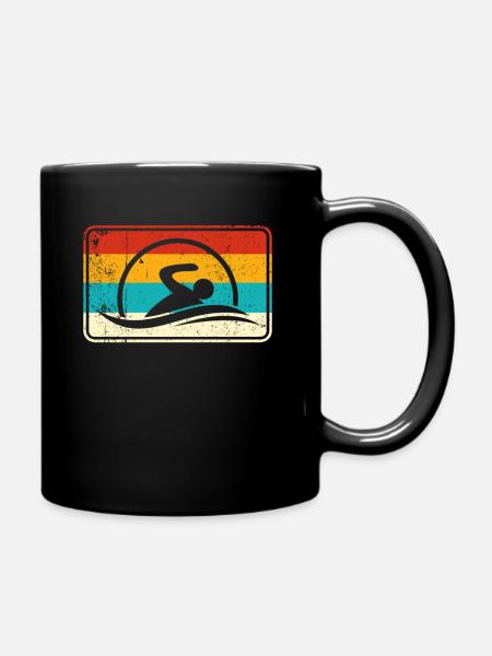 Nageur Nageur Logo Rétro - Mug uni - noir